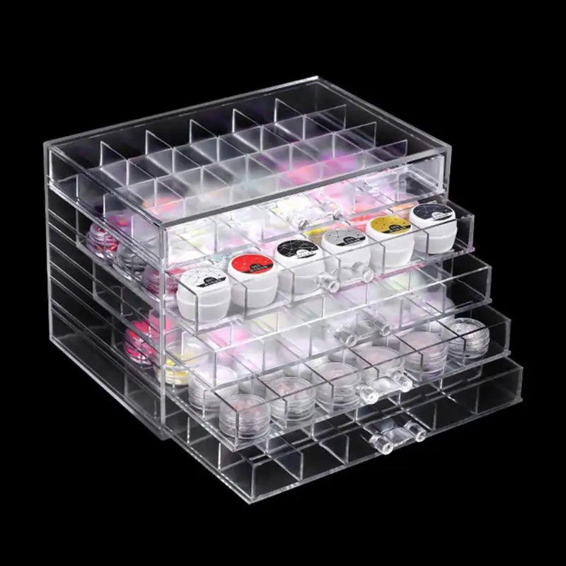 New 5 Layers Drawer Clear Acrylic Storage Box Nail Polish Rack Makeup