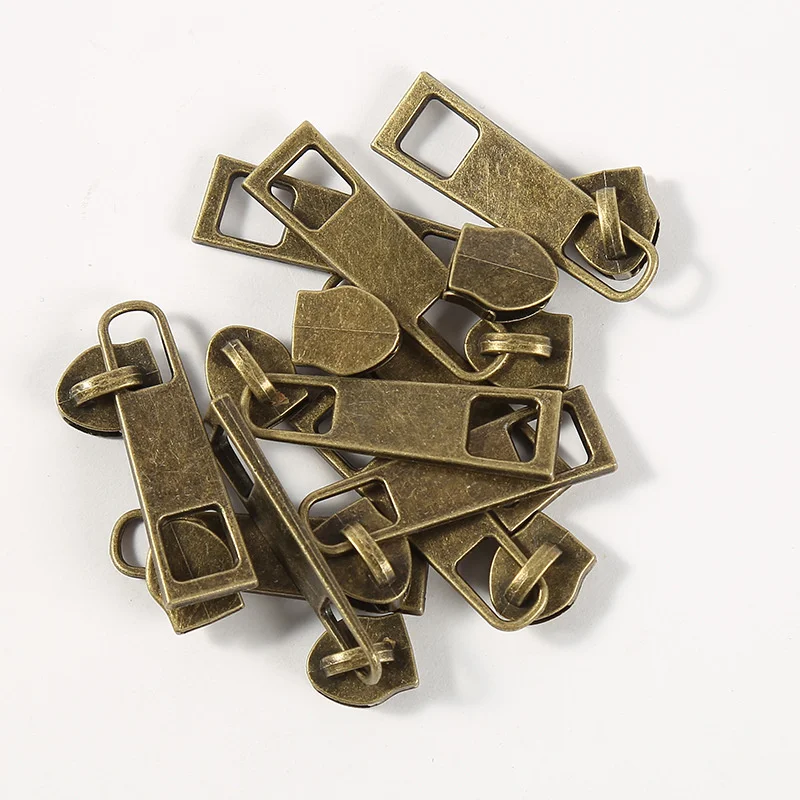 Zipper Repair Kit 10Pcs #5 Sliders Zipper Pull Metal Zipper Head DIY Clothing Bags Repair Replace Kit Accessories zipper repair kit,zipper pullers,zipper sliders,zipper heads,zipper accessories