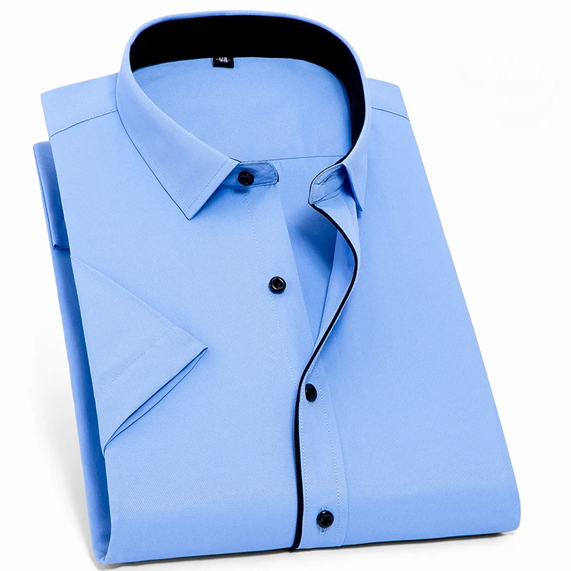 Мужская Летняя однотонная приталенная рубашка Размеры S ~ 8XL|mens dress shirts|dress shirtfit men |