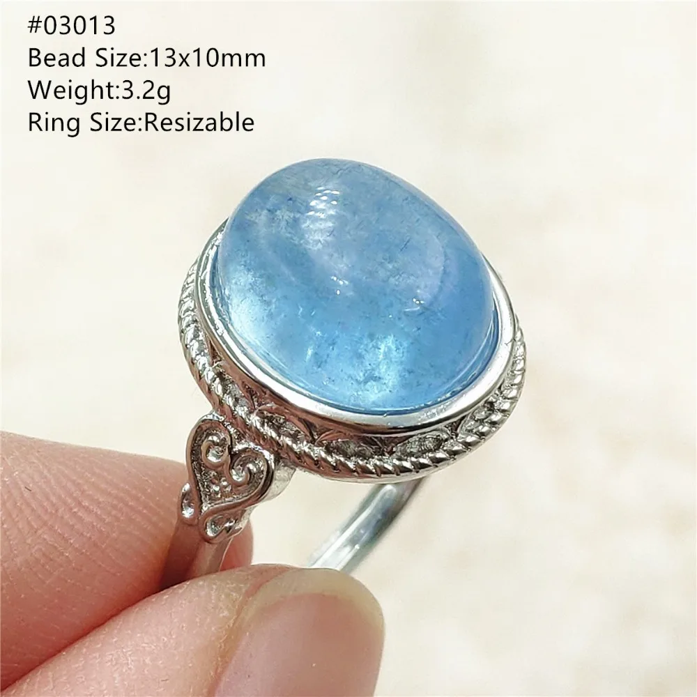 jewellery shop near me Genuine Natural Blue Aquamarine Clear Oval Ring Adjustable Crystal Size 925 Silver Aquamarine Ring Gemstone AAAAA nose pin