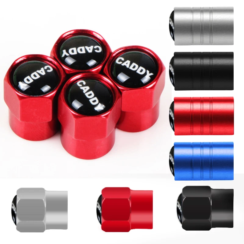 

4Piece/set Auto Accessories Car Wheel Tire Valve Caps Case for Volkswagen VW CADDY Scirocco CC GOLF Polo Tiguan
