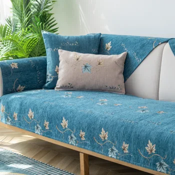 

5 Colors Sofa Cover Cushion Four Seasons Non-slip Backrest Armrest Towel Modern Couch Cover Chenille Sofa Covers For Living room