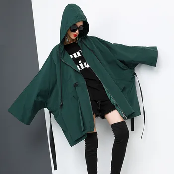 

SuperAen Streetwear 2020 Autumn New Plus Size Solid Full Hooded Women's Hip Hop Cardigan Zip-up Jacket