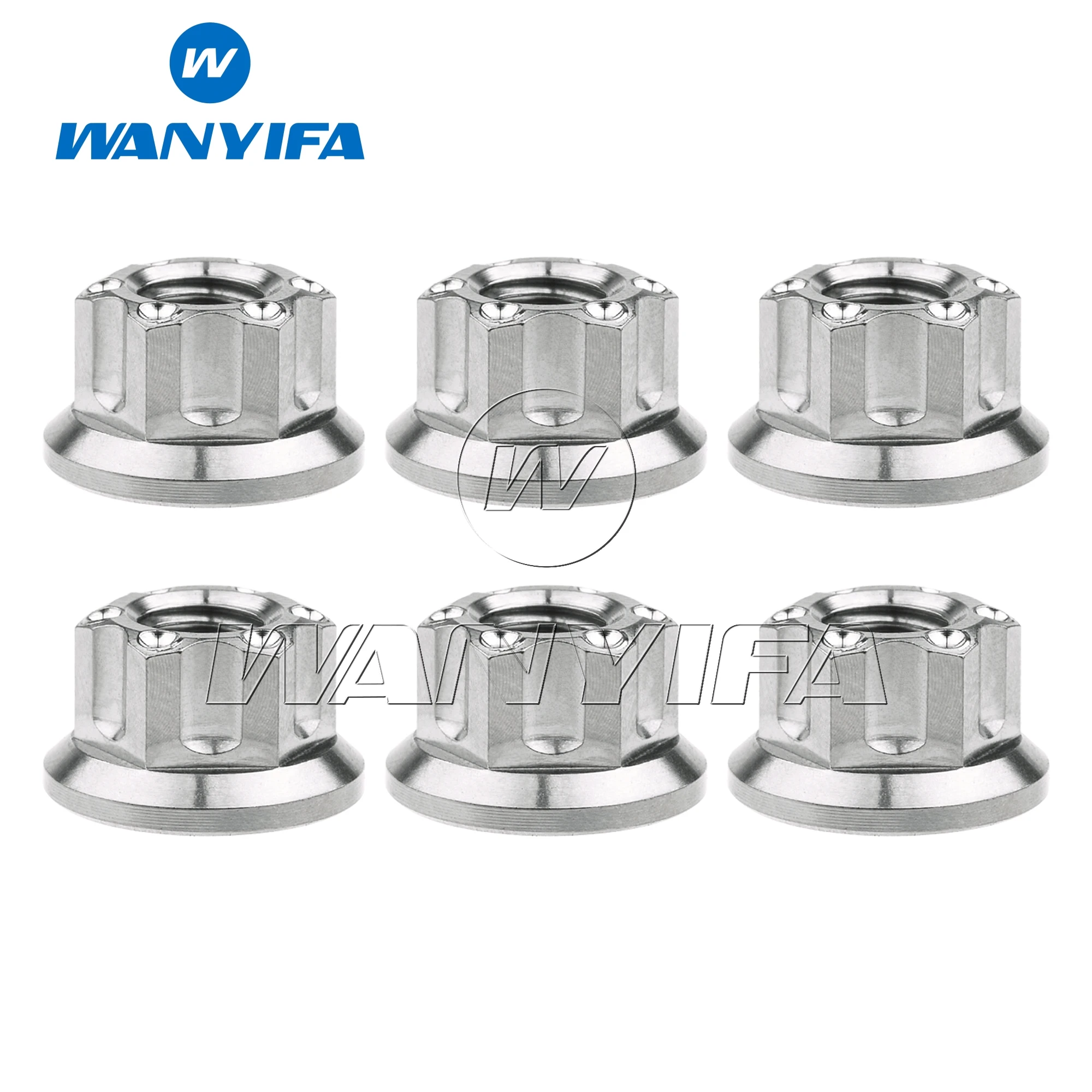 Wanyifa 티타늄 너트 M6/M8/M10/M12/M14/M16 Torx 플랜지 육각 너트 오토바이 리어 액슬 6pcs