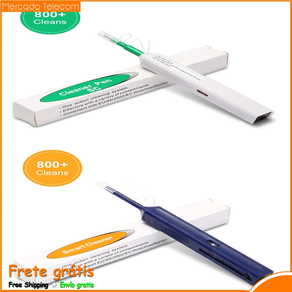 High Quality LC/SC/FC/ST One Touch Cleaning Tool 1.25mm and 2.5mm Cleaning Pen 800 Cleaning Fiber Optic Cleaner 