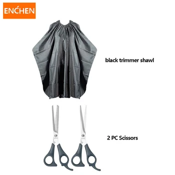 

Enchen Hair Trimmer Shawl and Scissors Sets One Black Trimmer Shawl and Two Scissors