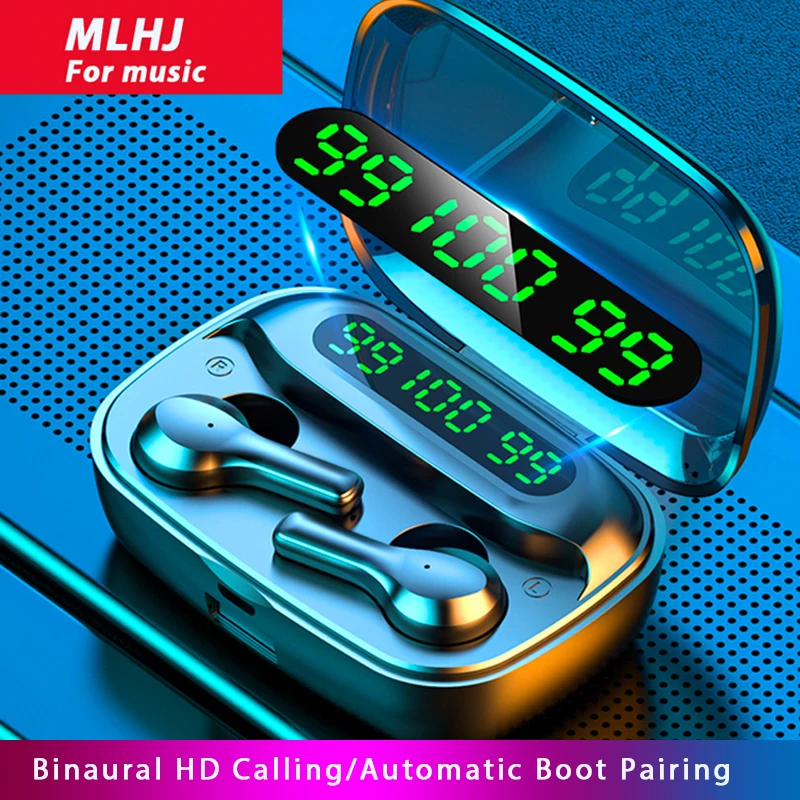 MLHJ Bluetooth V5 0 Earphones Wireless Headphones With Microphone Sports Waterproof HIFI Stereo Earbuds Noise Cancelling Headset