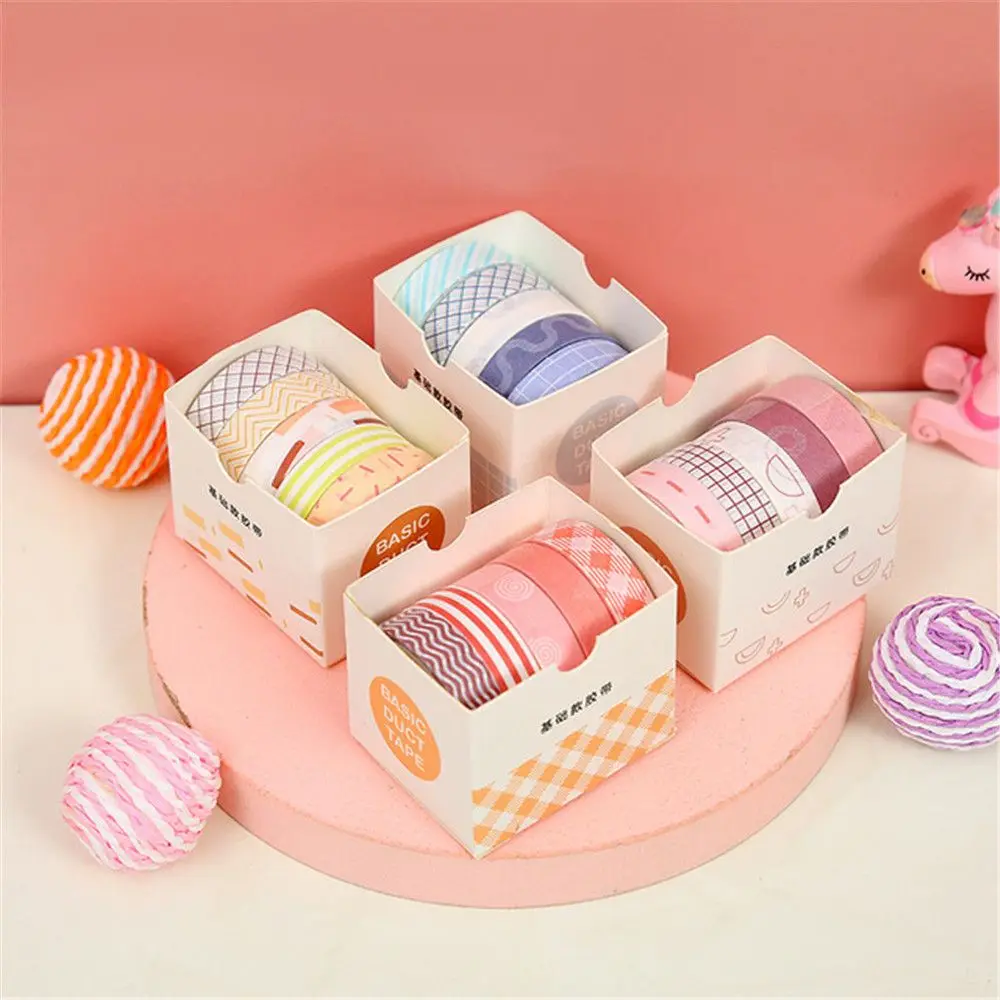 5pcs/box Washi Tape Set Cute Decorative Masking Tape  DIY Scrapbooking Adhesive Tape Handmade Crafts Decorations Supplies