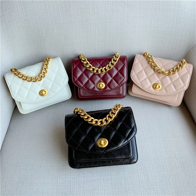 

Women Lady Diamond Lattice Chain Genuine Leather Handbags Totes Handbag Top Layer Leather Shoulder Bag Crossbody Messenger Bags