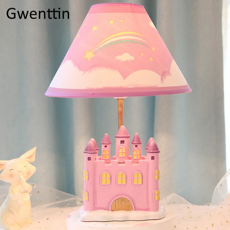 Lampe De Table Rose Moderne Au Chateau De Princesse Pour Fille Pour Chambre D Enfant Chambre A Coucher Art Decoratif De La Maison Luminaire D Interieur Cadeau Pour Enfant Led Aliexpress