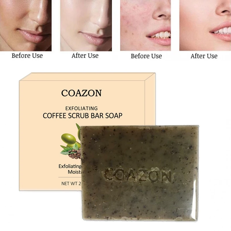 

Whitening Anti-freckle Soap Face Care Wash Basis Soap Deep Cleaning Handmade Pure Coffee Scrub Soap