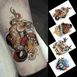 Водонепроницаемый Временные татуировки Стикеры Меч дракона Тигр Собака Лев Большие размеры tatto флэш-тату поддельные татуировки для