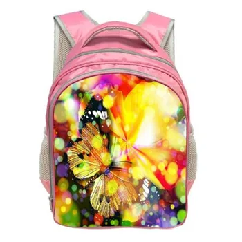 

3D Print Beauty Butterfly Pattern 13 Inch Girls School Bags For Student Kids School Backpack Children Book Bags
