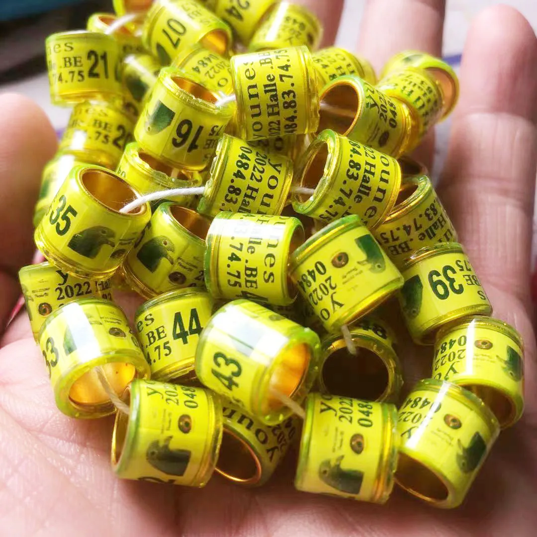 50Pcs 8 mm aluminum plastic ring Bird parrot Dove Pigeon Leg Rings Lettering Rings aluminum pigeon necklace