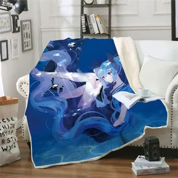 

Hatsune Miku 3D Printed Sherpa Blanket Couch Quilt Cover Travel Bedding Outlet Velvet Plush Throw Fleece Blanket Bedspread 11