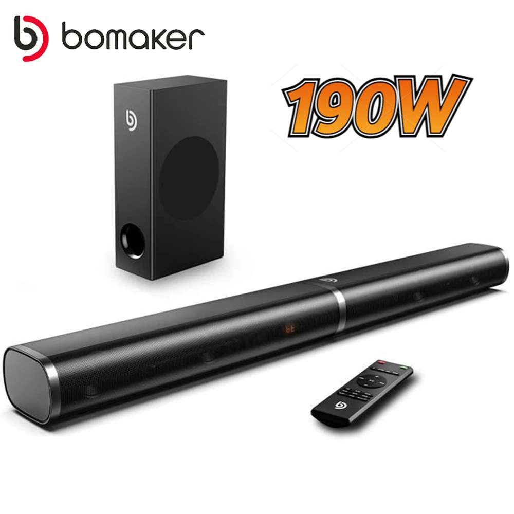 BOMAKER 190W TV Soundbar Wired&Wireless Bluetooth 5.0 Speaker Home Theater 3D Stereo Sound bar Subwoofers Soundbar Speaker - ANKUX Tech Co., Ltd