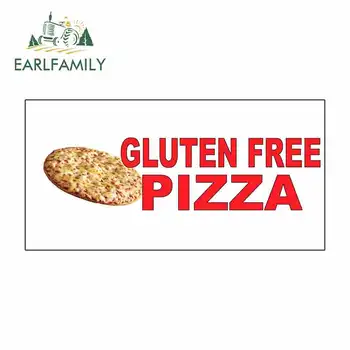 

EARLFAMILY 13cm x 6.5cm For Gluten Free Pizza Graffiti Sticker DIY Vinyl Car Wrap Body For Car Scratch-Proof Sticker