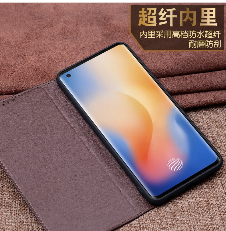 Flip para Vivo Case do Telefone para Vivo Cases de Telefone à Prova de Choque Luxo Couro Genuíno Meio Pacote X50 Pro 8 Estojos dobráveis