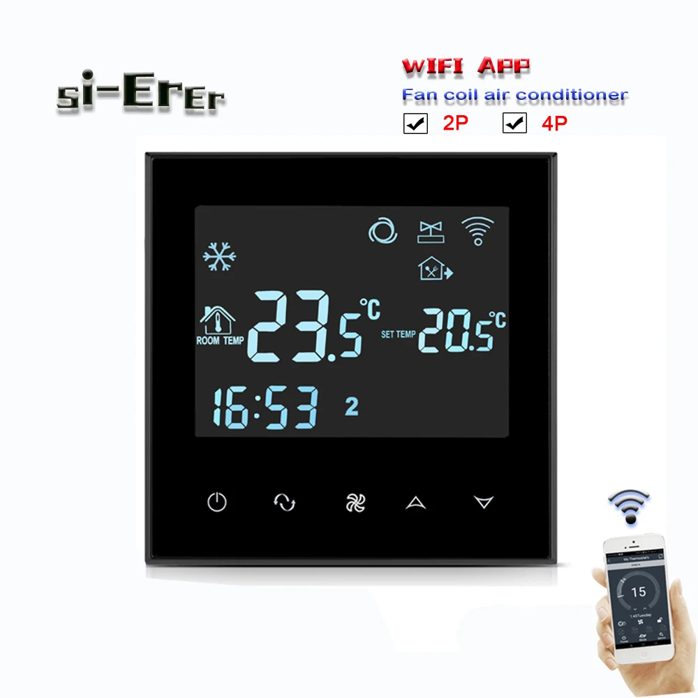 

WIFI thermostat for air conditioner heating and cooling with programmable