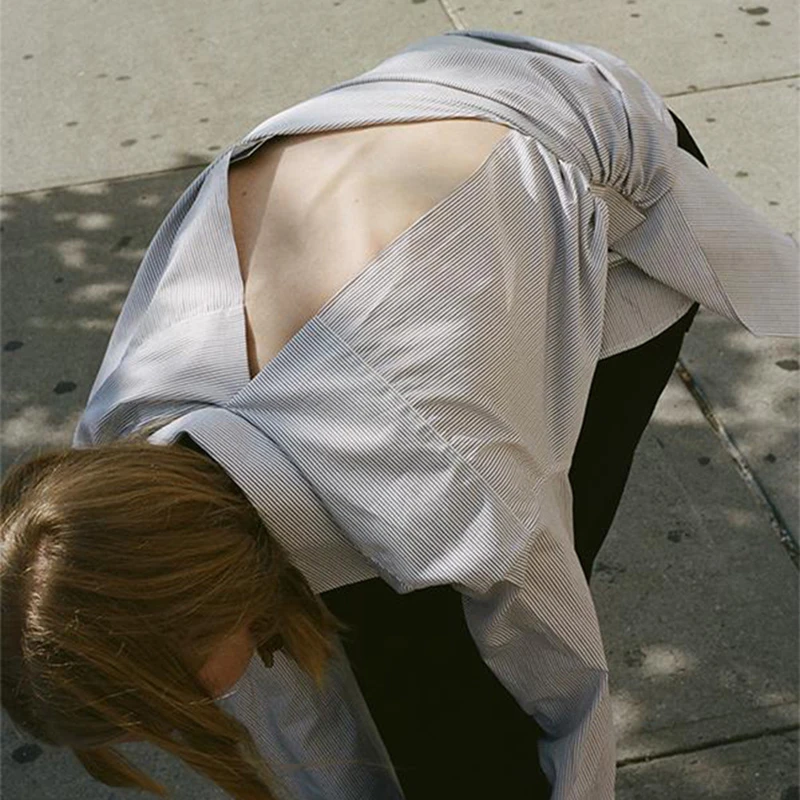 European Fashion Pleat Blouses 2019 Autumn New