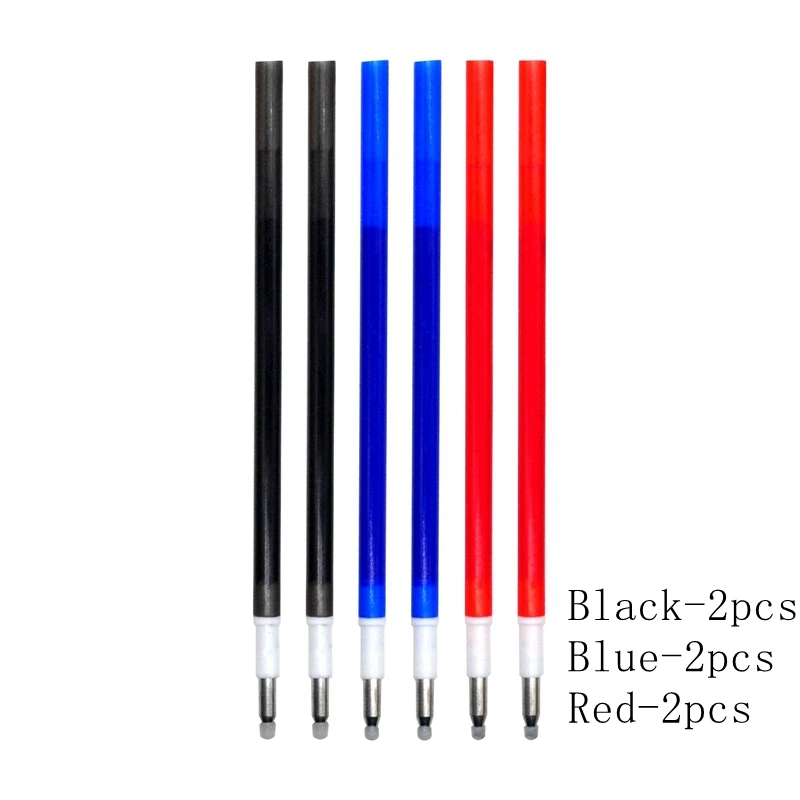 Xiamei 1 шт. стираемая ручка 3 в 1 ручка гелевая 0,5 мм перо студенческие канцелярские принадлежности Черный Красный Синий многоцветный - Цвет: refill-3COLORS-6pcs
