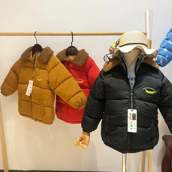 

Children's Jacket for boys 2019 New Winter Kids Cotton Warm Coats Velvet Collar Casual Girls Winter Jackets and Jacket