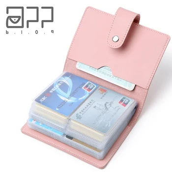 

APP BLOG 60 Bits Business Card Holder Banks Women&Men Card Bags Leather ID Credit Cards Case Wallet Femme Female Male Carteira