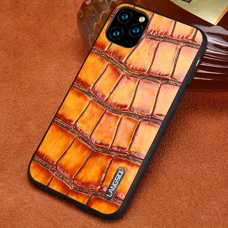 Genuine cowhide Leather Smartphone Phone Case For iPhone 13 Pro Max 12 Mini 12 11 Pro Max X XS