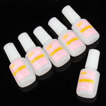 

6 X French Acrylic False Tips Glitters Nail Art Glue