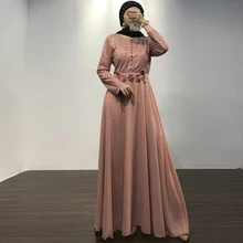 Рамадан розовый Абая халат Дубайский мусульманский женское платье плюс размер абайя s женский Восточный халат платье хиджаб