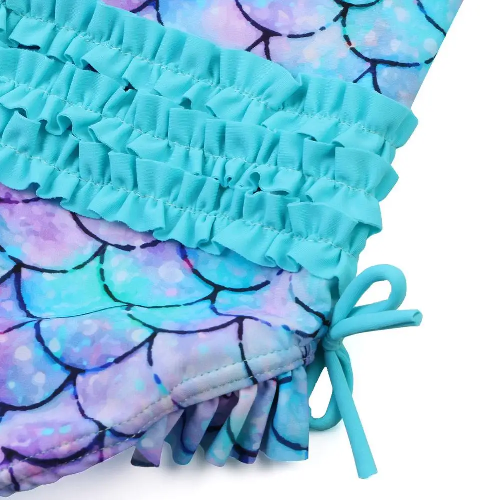 BAOHULU Cute Toddler Baby Girl Swimwear Long Sleeve UPF50+ Infant Bathing Suits Bright Ruffle Swimsuit Kids One Piece Beachwear children swimsuit