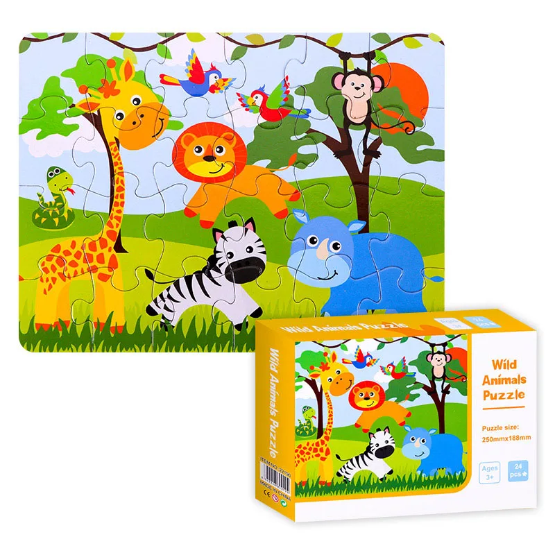 8 Style Animals Paper Jigsaw Puzzles Educational Puzzle For Children Kids Toys Brain Training Games Toys For Children Baby Gift - Цвет: 04