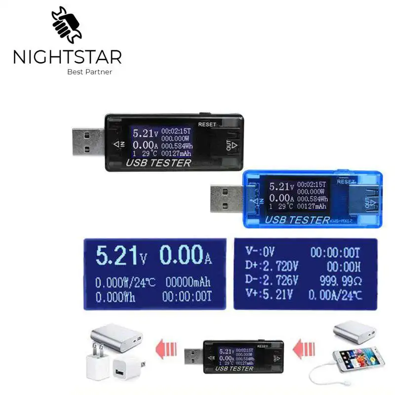 8 в 1 цифровой USB тестер напряжения тока, измеритель емкости, индикатор, светодиодный индикатор Тока, зарядное устройство, цвет случайный