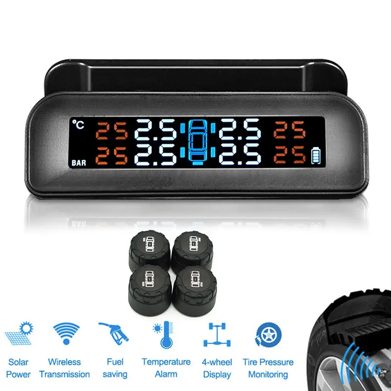 Стабильная шин Давление монитор TPMS Солнечный Мощность Tmps датчик давление в шинах монитор Системы Универсальный USB шин Давление мониторинга Системы