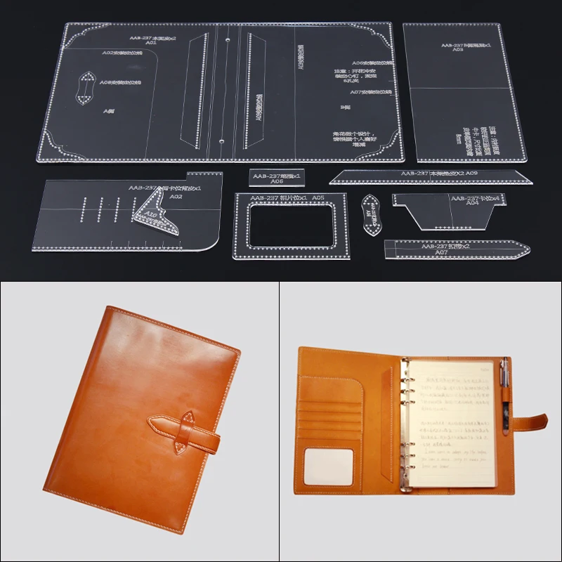 

1Set DIY Acrylic Template New A5 Loose-leaf Notepad Set Leather Craft Pattern DIY Stencil Sewing Pattern 17.5cm*24cm