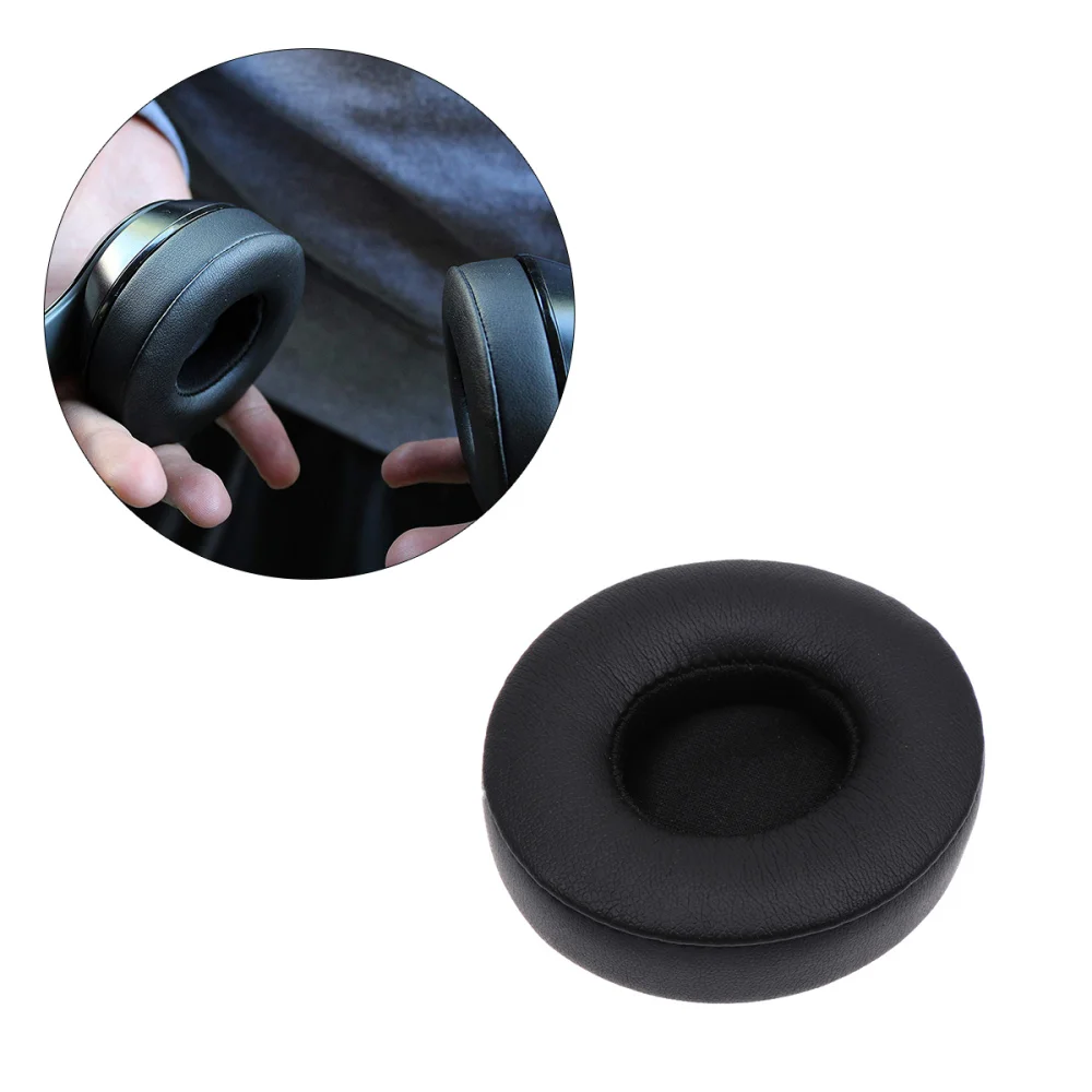 

2PCS Replacement Ear Pads Wireless Headphone Covers Headset Pads Sponge Earpads Cushions Compatible for Beats Solo 3 Solo 2 Blac