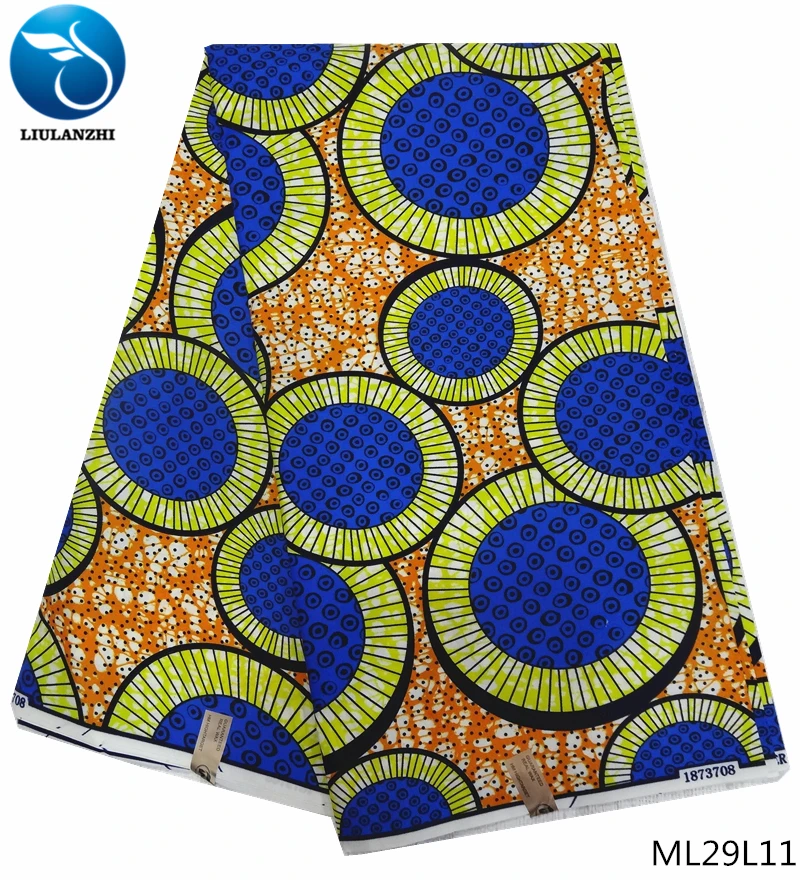 LIULANZHI африканские ткани полиэстер Анкара воск ткань для платьев 6 ярдов/партия нигерийский воск с принтом ML29L01-ML29L18 - Цвет: ML29L11