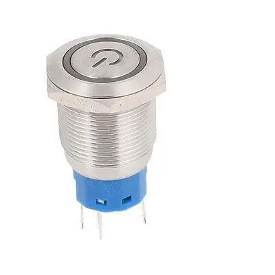 

DC 12V Green LED Angel Eye SPDT 19mm Thread Momentary Metal Push Button Switch