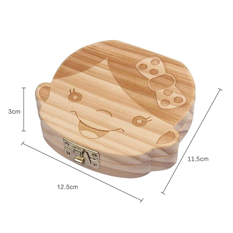 Коробка для зубов деревянная детская органайзер сувениров милый Контейнер