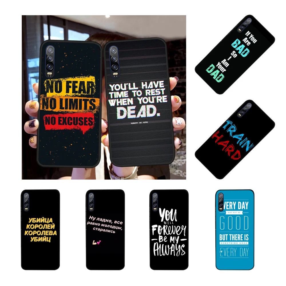 

NBDRUICAI Inscription Quotes Motivation Phone Case for Huawei P30 P20 P10 P9 P8 Mate 20 10 Pro Lite