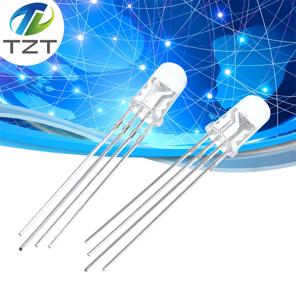 20Pcs Led Rgb Common Cathode 4-Pin F5 5Mm Super Bright Bulb Lamp cu
