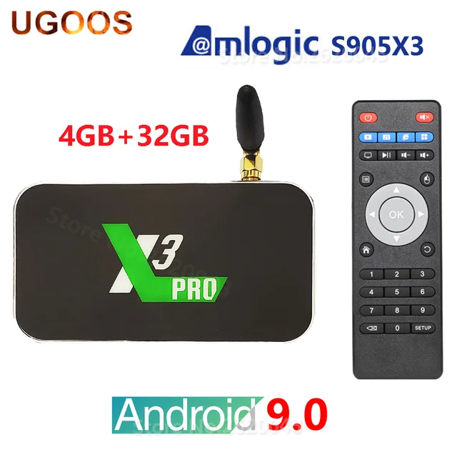 $US $53.20  UGOOS X3 PRO X3 CUBE Amlogic S905X3 Android 9.0 TV Box 2GB 4GB DDR4 16GB 32GB ROM 2.4G 5G WiFi 1000