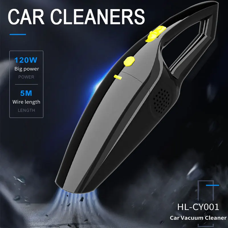 

120W 12V Handheld Car Cleaner Flat Nozzle Suction Dust Collector Dry and Wet USB Vacuum Cleaner for Furniture Keyboard Sweeper