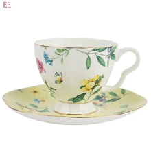 Красочные костяного фарфора кофейные чашки наборы керамические чайные чашки блюдца британская Питьевая чашка чайная чашка из фарфора Bardak Kupa офисный подарок E5