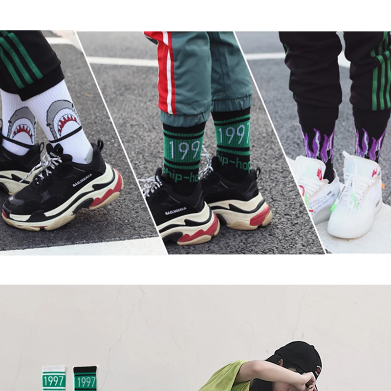 

Hip-hop Hip-hop Tide Autumn and Winter Cotton Socks for Men and Women Couples Ins Skateboard Sports Socks Wholesale Tide Socks