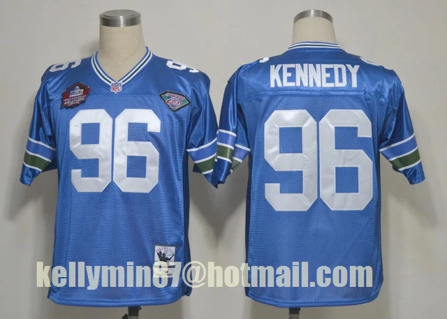 Stitiched, флаг болельщика Сиэтла Стива ларгента Шон Александера, Cortez Kennedy Throwback для мужчин Джерси - Цвет: Армейский зеленый