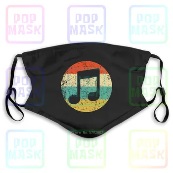 

Dust Mask with Filter Musician - Retro Musical Notes Icon - Music Washable Reusable Mask
