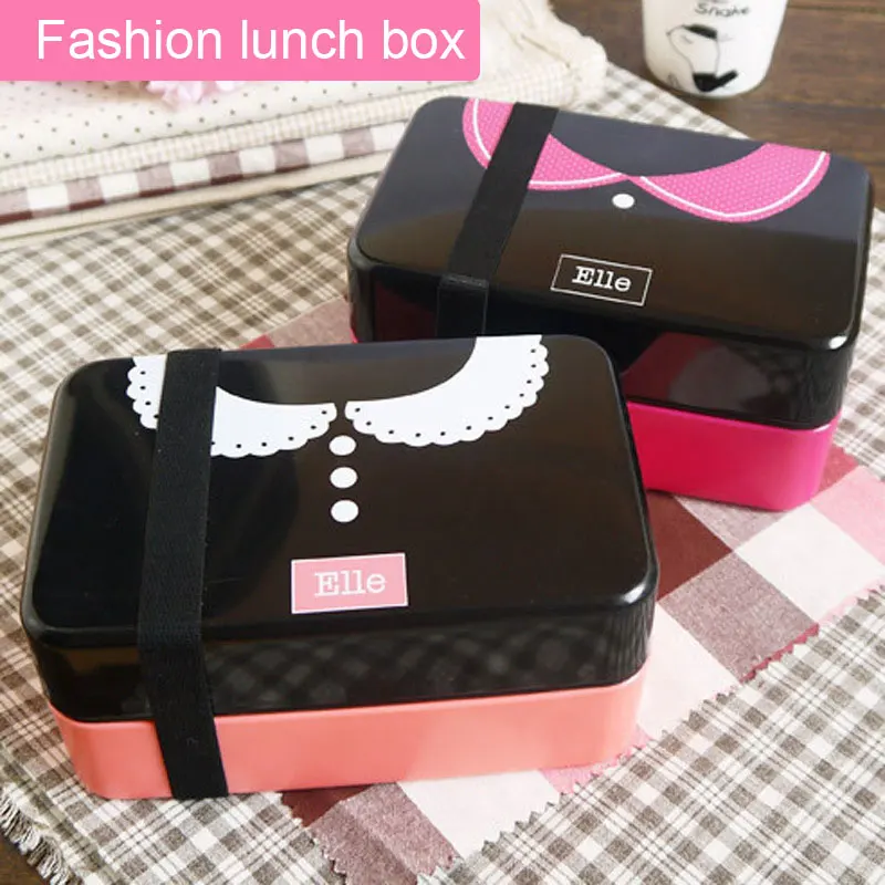 Пластиковый Ланч-бокс с завязками Bento, Ланч-бокс, двухслойный Полипропиленовый Контейнер, 730 мл, школьные кухонные принадлежности, хранение продуктов, микропечь