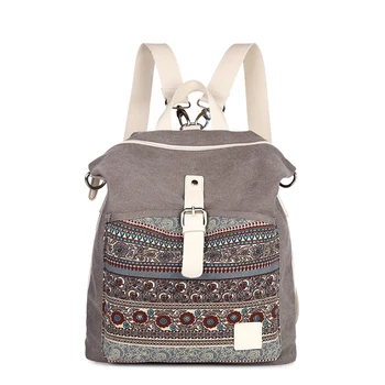

Women Canvas Backpack Casual Ethnic Rucksacks 16 inch Laptop Bag College School Backpack Mochila for MacBook Air Pro 13 14 15