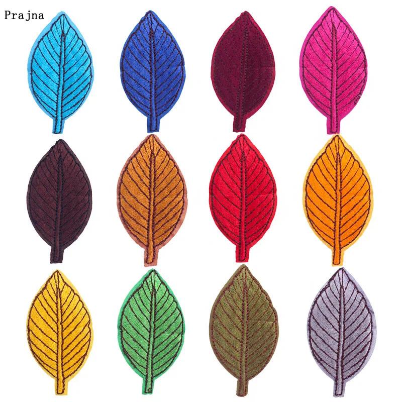 Prajna 12 Colors Fashion Leaf Patches Iron On Embroidered For Clothing Cartoon Badge Kids Clothes DIY | Дом и сад